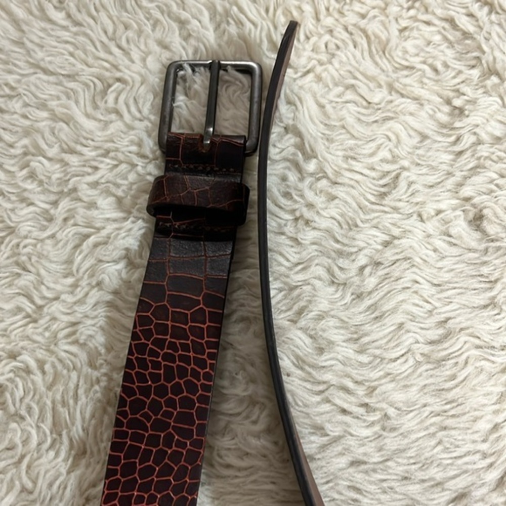 Leather faux crocodile belt men’s 51 inches long 1.5 wide